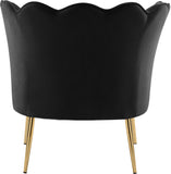 Jester Velvet Accent Chair - Chic Sculpted Design with Deep Tufting & Stylish Gold Legs for Comfort