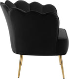 Jester Velvet Accent Chair - Chic Sculpted Design with Deep Tufting & Stylish Gold Legs for Comfort
