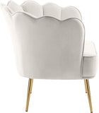 Jester Velvet Accent Chair - Chic Sculpted Design with Deep Tufting & Stylish Gold Legs for Comfort