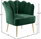 Jester Velvet Accent Chair - Chic Sculpted Design with Deep Tufting & Stylish Gold Legs for Comfort