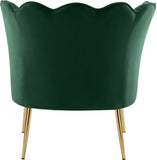 Jester Velvet Accent Chair - Chic Sculpted Design with Deep Tufting & Stylish Gold Legs for Comfort