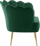 Jester Velvet Accent Chair - Chic Sculpted Design with Deep Tufting & Stylish Gold Legs for Comfort