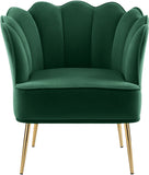 Jester Velvet Accent Chair - Chic Sculpted Design with Deep Tufting & Stylish Gold Legs for Comfort