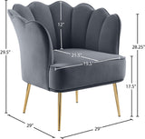 Jester Velvet Accent Chair - Chic Sculpted Design with Deep Tufting & Stylish Gold Legs for Comfort
