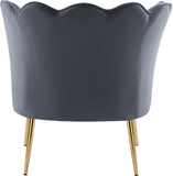 Jester Velvet Accent Chair - Chic Sculpted Design with Deep Tufting & Stylish Gold Legs for Comfort