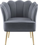 Jester Velvet Accent Chair - Chic Sculpted Design with Deep Tufting & Stylish Gold Legs for Comfort