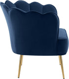 Jester Velvet Accent Chair - Chic Sculpted Design with Deep Tufting & Stylish Gold Legs for Comfort
