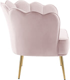 Jester Velvet Accent Chair - Chic Sculpted Design with Deep Tufting & Stylish Gold Legs for Comfort
