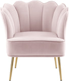Jester Velvet Accent Chair - Chic Sculpted Design with Deep Tufting & Stylish Gold Legs for Comfort