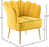 Jester Velvet Accent Chair - Chic Sculpted Design with Deep Tufting & Stylish Gold Legs for Comfort