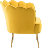 Jester Velvet Accent Chair - Chic Sculpted Design with Deep Tufting & Stylish Gold Legs for Comfort