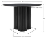 Simba Dining Table - Modern Mid-Century Design with Sturdy Fluted Base for Stylish Gatherings