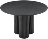 Simba Dining Table - Modern Mid-Century Design with Sturdy Fluted Base for Stylish Gatherings