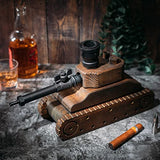 Tank Handcrafted Liquor Dispenser - Industrial Pipe Mahogany Wood