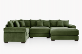 DESEO 196" Sectional Sofa with Ottoman
