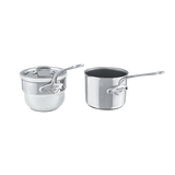 Mauviel Stainless Steel Bain Marie/Double Boiler With Lid, Cast Stainless Steel Handle, 1.8-Qt
