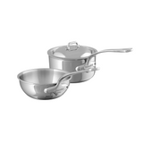Mauviel M'COOK 5-Ply Chef Pan 3.4-Qt and Sauce Pan 2.6-Qt, Cast Stainless Steel Handles