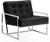Alexis Velvet Accent Chair - Cozy Contemporary Design with Durable Stainless Steel Base for Comfort