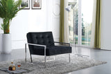 Alexis Velvet Accent Chair - Cozy Contemporary Design with Durable Stainless Steel Base for Comfort