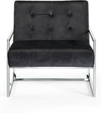 Alexis Velvet Accent Chair - Cozy Contemporary Design with Durable Stainless Steel Base for Comfort
