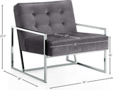 Alexis Velvet Accent Chair - Cozy Contemporary Design with Durable Stainless Steel Base for Comfort