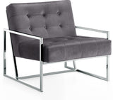 Alexis Velvet Accent Chair - Cozy Contemporary Design with Durable Stainless Steel Base for Comfort