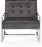 Alexis Velvet Accent Chair - Cozy Contemporary Design with Durable Stainless Steel Base for Comfort