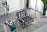 Alexis Velvet Accent Chair - Cozy Contemporary Design with Durable Stainless Steel Base for Comfort