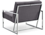 Alexis Velvet Accent Chair - Cozy Contemporary Design with Durable Stainless Steel Base for Comfort