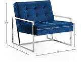 Alexis Velvet Accent Chair - Cozy Contemporary Design with Durable Stainless Steel Base for Comfort
