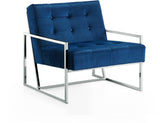 Alexis Velvet Accent Chair - Cozy Contemporary Design with Durable Stainless Steel Base for Comfort
