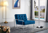 Alexis Velvet Accent Chair - Cozy Contemporary Design with Durable Stainless Steel Base for Comfort