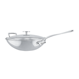 Mauviel M'COOK 5-Ply Wok With Long Handle, Cast Stainless Steel, 5-qt