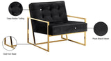Pierre Contemporary Accent Chair with Gold Stainless Steel Base - Elegant Modern Design for Your Home