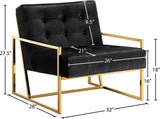 Pierre Contemporary Accent Chair with Gold Stainless Steel Base - Elegant Modern Design for Your Home