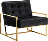 Pierre Contemporary Accent Chair with Gold Stainless Steel Base - Elegant Modern Design for Your Home