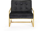Pierre Contemporary Accent Chair with Gold Stainless Steel Base - Elegant Modern Design for Your Home