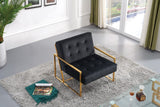 Pierre Contemporary Accent Chair with Gold Stainless Steel Base - Elegant Modern Design for Your Home