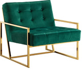 Pierre Contemporary Accent Chair with Gold Stainless Steel Base - Elegant Modern Design for Your Home