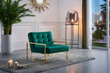 Pierre Contemporary Accent Chair with Gold Stainless Steel Base - Elegant Modern Design for Your Home