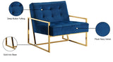 Pierre Contemporary Accent Chair with Gold Stainless Steel Base - Elegant Modern Design for Your Home