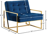 Pierre Contemporary Accent Chair with Gold Stainless Steel Base - Elegant Modern Design for Your Home