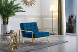 Pierre Contemporary Accent Chair with Gold Stainless Steel Base - Elegant Modern Design for Your Home