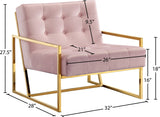 Pierre Contemporary Accent Chair with Gold Stainless Steel Base - Elegant Modern Design for Your Home