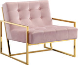 Pierre Contemporary Accent Chair with Gold Stainless Steel Base - Elegant Modern Design for Your Home