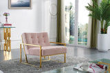 Pierre Contemporary Accent Chair with Gold Stainless Steel Base - Elegant Modern Design for Your Home