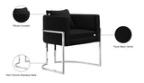 Pippa Contemporary Accent Chair - Plush Upholstered Comfort with Rich Chrome Legs for Modern Decor