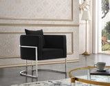 Pippa Contemporary Accent Chair - Plush Upholstered Comfort with Rich Chrome Legs for Modern Decor