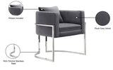 Pippa Contemporary Accent Chair - Plush Upholstered Comfort with Rich Chrome Legs for Modern Decor