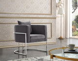 Pippa Contemporary Accent Chair - Plush Upholstered Comfort with Rich Chrome Legs for Modern Decor